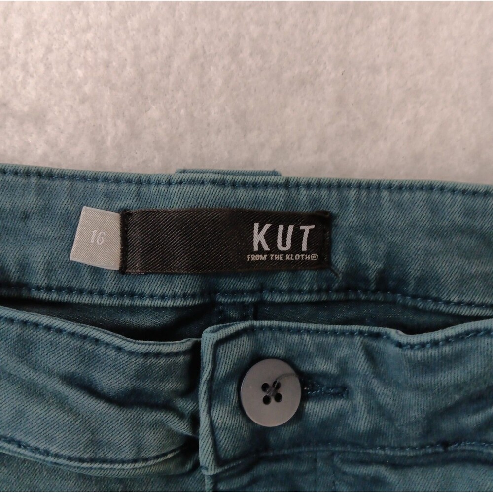 Kut From The Kloth Cargo Pants Women's Size 16 Green Fade Naomi - Picture 5 of 8